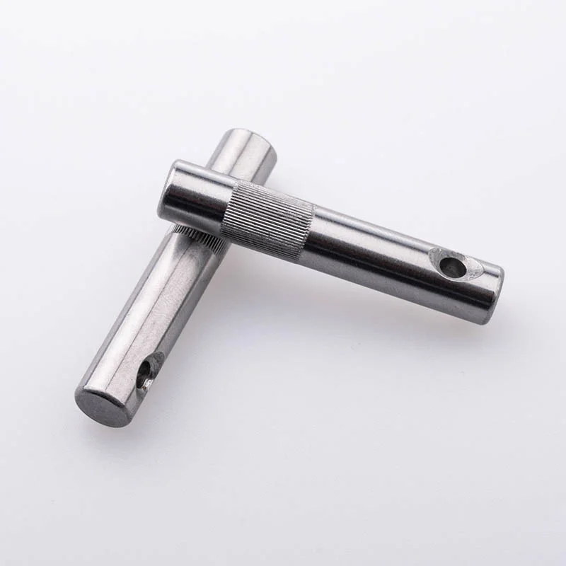 custom cnc machined stainless steel motor shaft knurled dowel pins with hole